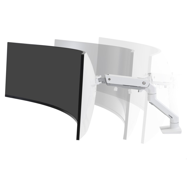 ERGOTRON HX Monitor Arm/patentierter CF-Tech. weiß bis 19,1Kg/1000R Krümmung